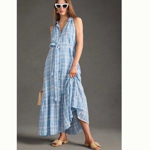NWT Anthropologie Sleeveless Buttondown Shirt Maxi Dress size L